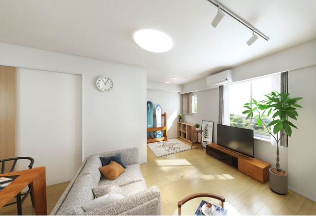 【ニューノーマル対応】カップル向け賃貸住宅「KLEUR（クルール）北海道」を販売開始のサブ画像3_内観イメージ：2階ＬＤＫ（一部オプション含む）