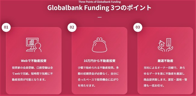 不動産小口化・クラウドファンディング『Globalbank Funding』専用サイトを公開のサブ画像3