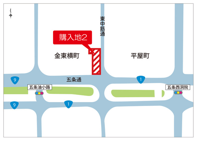 信和不動産(株)が京都市下京区五条通沿いに収益ビル２棟を購入いたしました！のサブ画像3_購入地2 地図