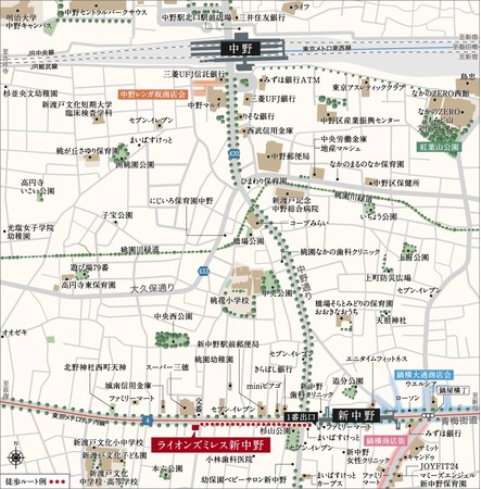 【大京】2駅4路線の利用可能。新宿まで直通4分のアクセス 単身者・DINKS向け「ライオンズミレス新中野」販売開始のサブ画像5