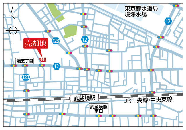 信和不動産(株)が国家公務員共済組合連合会（KKR）の入札により取得した「東京都武蔵野市」の物件を売却いたしましたのサブ画像1_売却地　地図