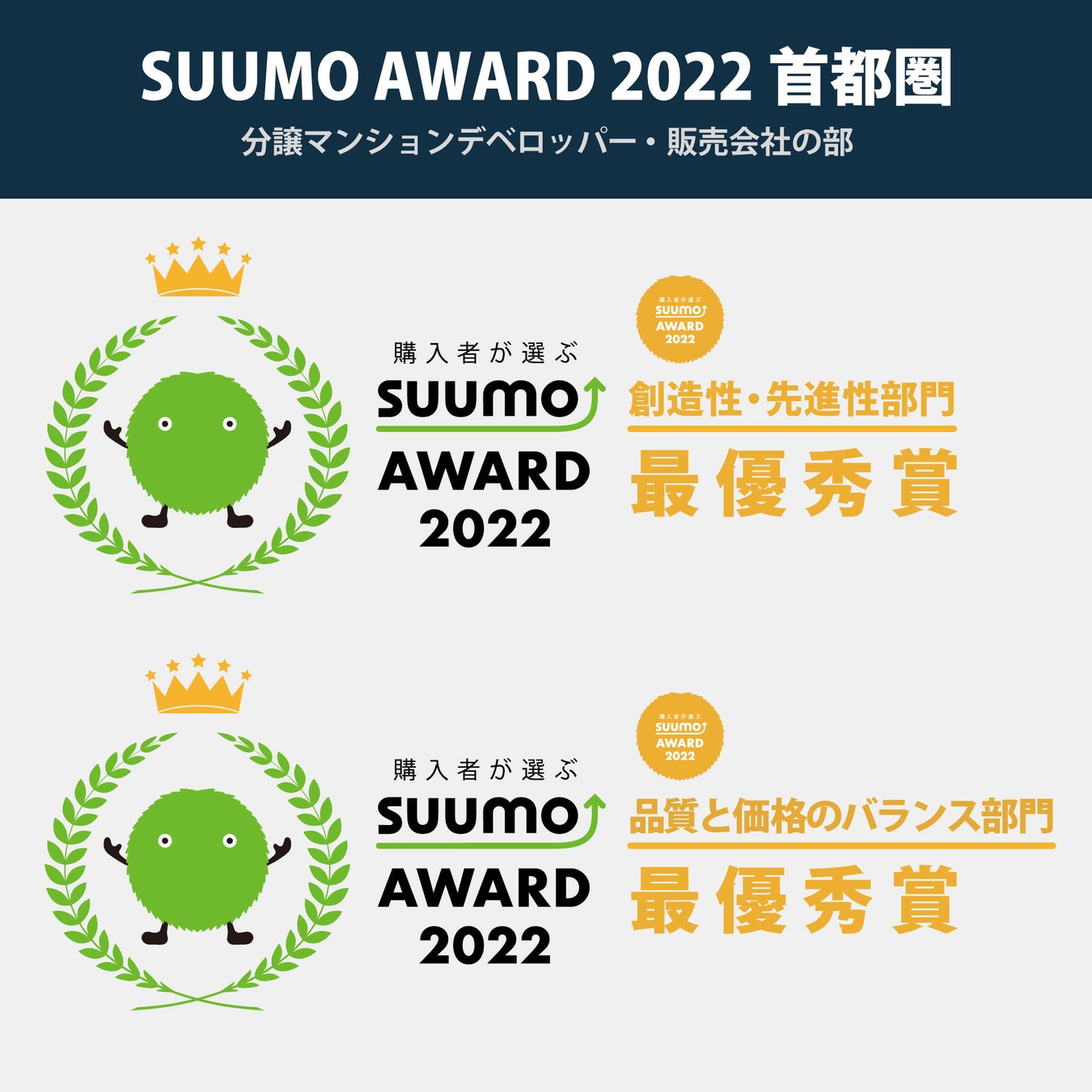 SUUMO AWARD 2022［分譲マンションデベロッパー・販売会社の部］２部門で最優秀賞を受賞のサブ画像2