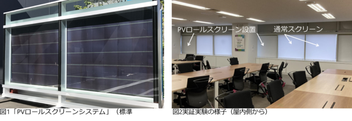 既築ビルにおける脱炭素化への貢献とBCP対応に寄与する「太陽光発電ロールスクリーンシステム」を開発し、実証実験開始のメイン画像