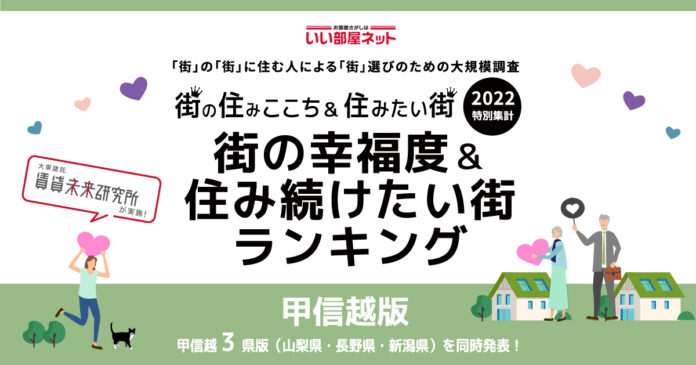 いい部屋ネット「街の幸福度 ＆ 住み続けたい街ランキング２０２２＜長野県版＞」発表のメイン画像