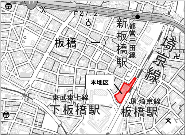 「板橋駅板橋口地区第一種市街地再開発事業」権利変換計画認可のお知らせ～板橋駅前の新たな賑わい拠点となる駅直結複合開発～のサブ画像4_※上記地図は、国土交通地理院発行の地図院地図（電子国土地図）を一部加工して使用しております