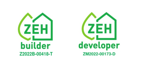 分譲住宅「ＬＥＡＦＩＡ」脱炭素社会の実現へ向けて 「ＺＥＨビルダー」および「ＺＥＨデベロッパー」に登録  新築分譲戸建・マンションへＺＥＨ、ＺＥＨ-Ｍを段階的に導入のサブ画像1_　　　　　左）ZEHビルダー・マーク　　　　　　　　右）ZEHデベロッパー・マーク