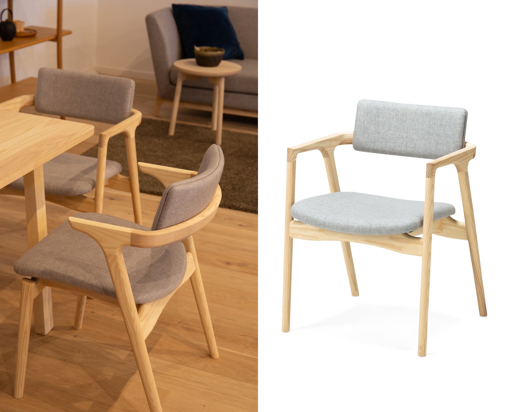 椅子のカスタムオーダー受注会 “My Chair(マイチェア)” を開催【WELL(ウェル)新宿ショールーム】のサブ画像3_WELLで人気のシリーズ。洗練された印象と、曲線を活かした程よいホールド感ある座り心地の良さが特徴です。肘掛けは、ハーフアームとフルアームからお選びいただけます。