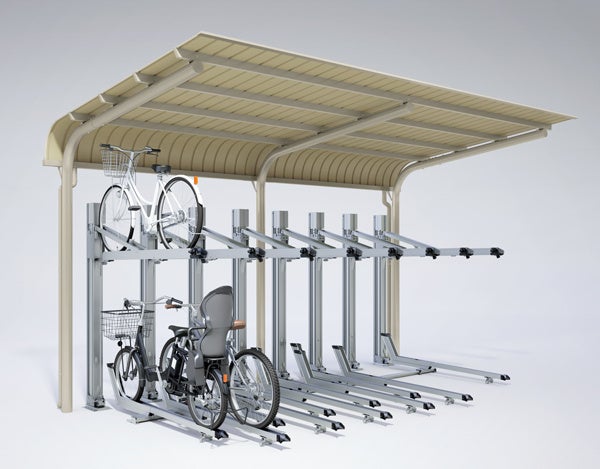 〈集合住宅の駐輪スペースが有効に使える〉上下に垂直移動する自転車ラックVR-A5を新発売のサブ画像3_駐輪場屋根・二段式ラック・スライドラックなどを製造販売