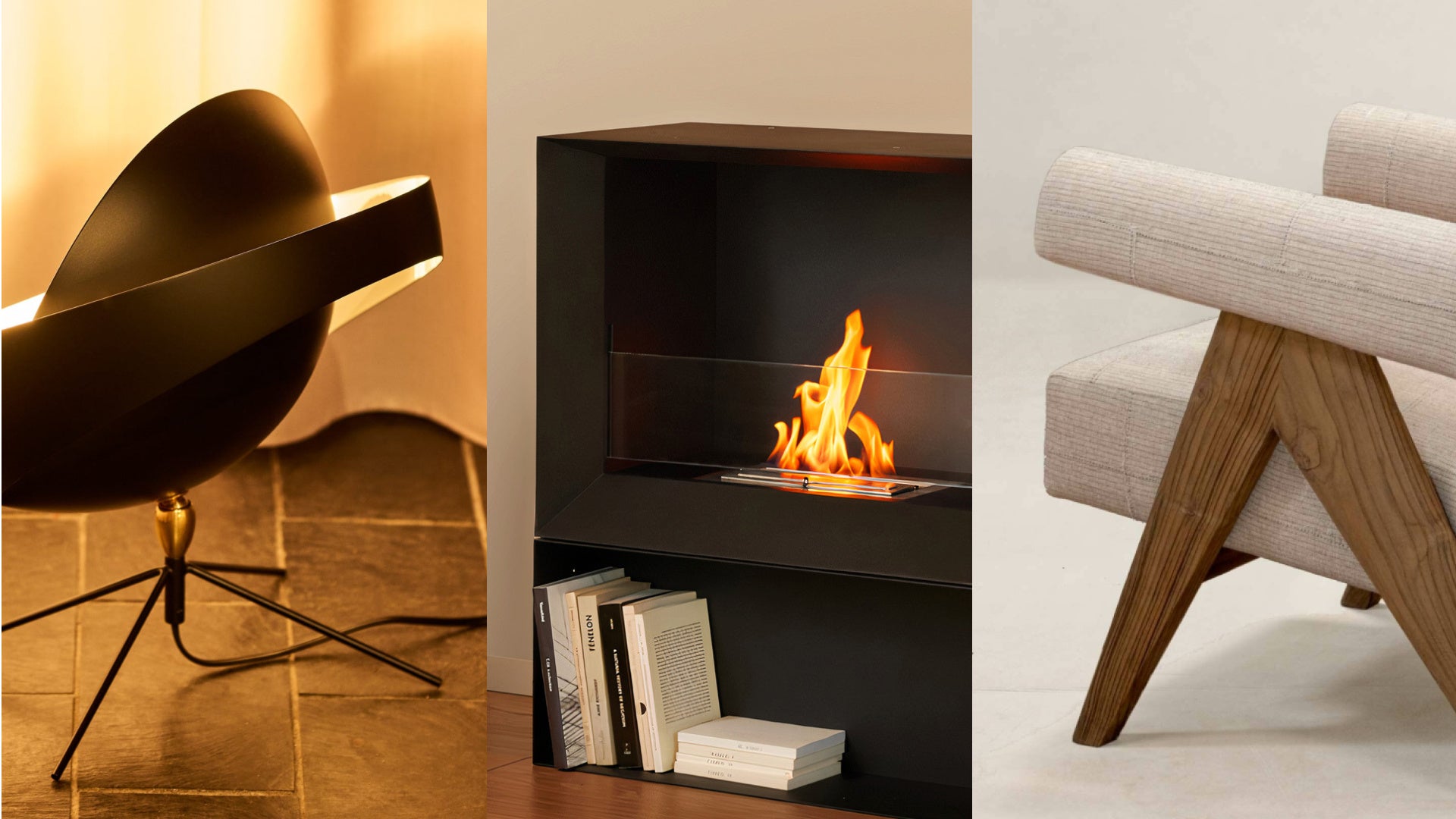 【バイオエタノール暖炉 EcoSmart Fire】セルジュ・ムイユの照明とミッドセンチュリーの名作家具でつくる暖炉のある暮らしのサブ画像1