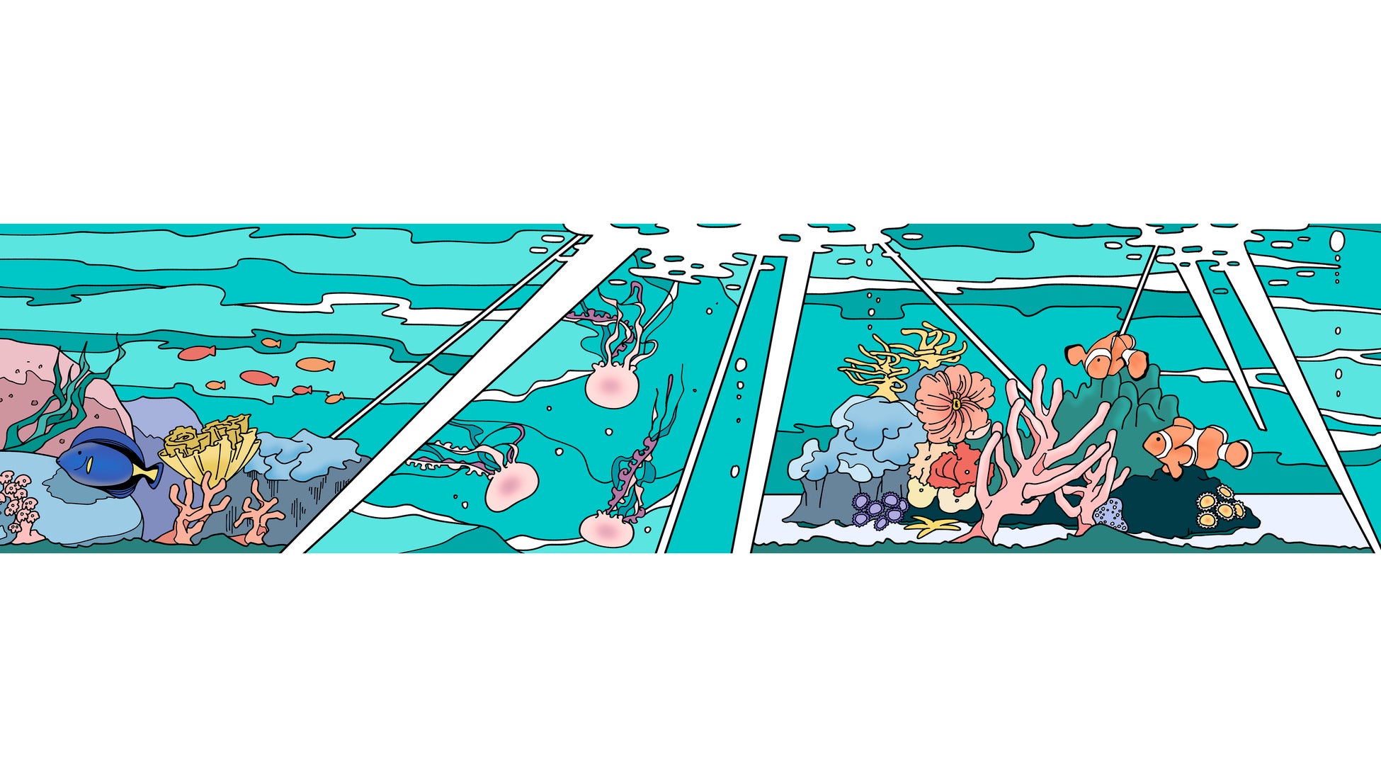 メイクスが「アートのある暮らし」をテーマにしたアートマンションシリーズを発表。第一弾は、ヨシフクホノカとコラボレーションのサブ画像2_ポップな色使いの幻想的な海中世界
