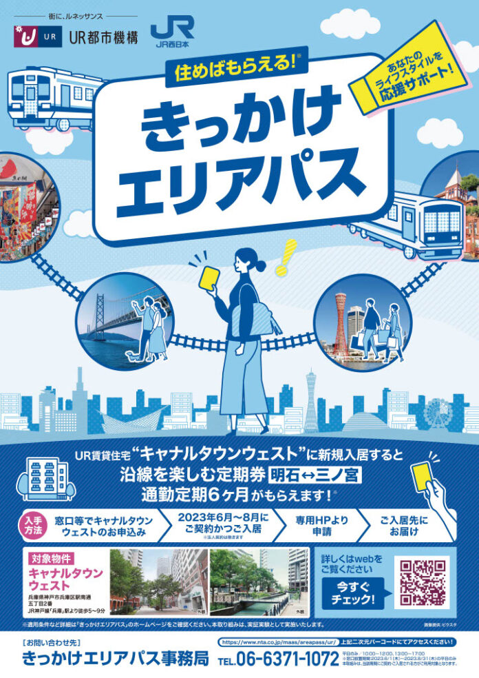 JR西日本の「きっかけエリアパス」とUR賃貸住宅で、沿線を自由に暮らす、新しいライフスタイル提案第一弾のメイン画像