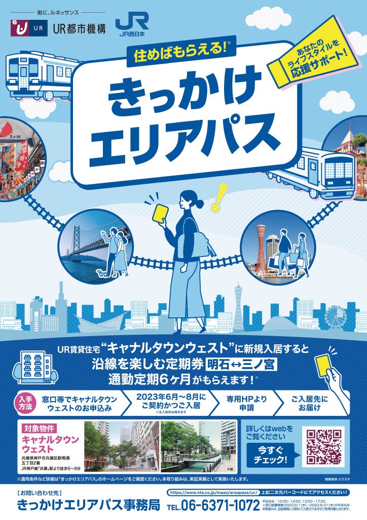 JR西日本の「きっかけエリアパス」とUR賃貸住宅で、沿線を自由に暮らす、新しいライフスタイル提案第一弾のサブ画像1