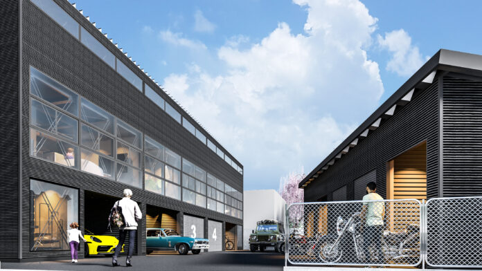 賃貸ガレージハウスのプロジェクト第２号物件「エミベース 小手指」2023年秋に竣工予定のメイン画像