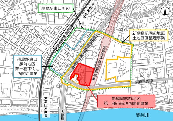 新綱島駅前地区第一種市街地再開発事業の建物名称が「新綱島スクエア」に決定のサブ画像3_※横浜市HPの図を基に作成