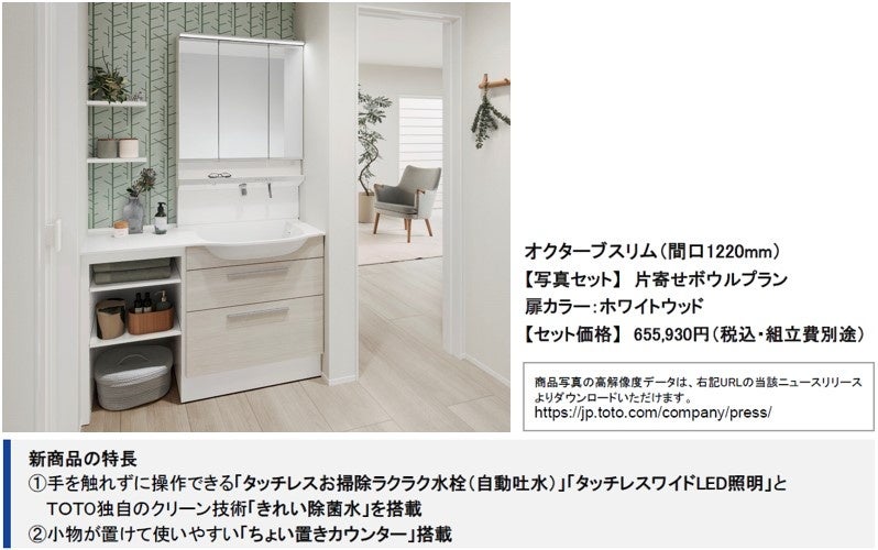 洗面化粧台「オクターブスリム」　8月1日（火）発売のサブ画像1