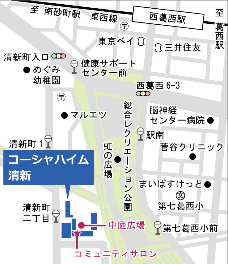 多世代が織りなす異文化交流イベントを江戸川区清新町で7月29日に開催のサブ画像1_周辺地図