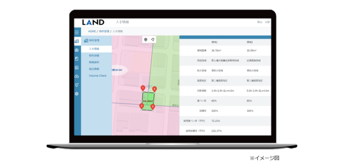 ZISEDAIが提供する土地仕入管理サービス「TASUKI TECH LAND」が機能拡張のメイン画像