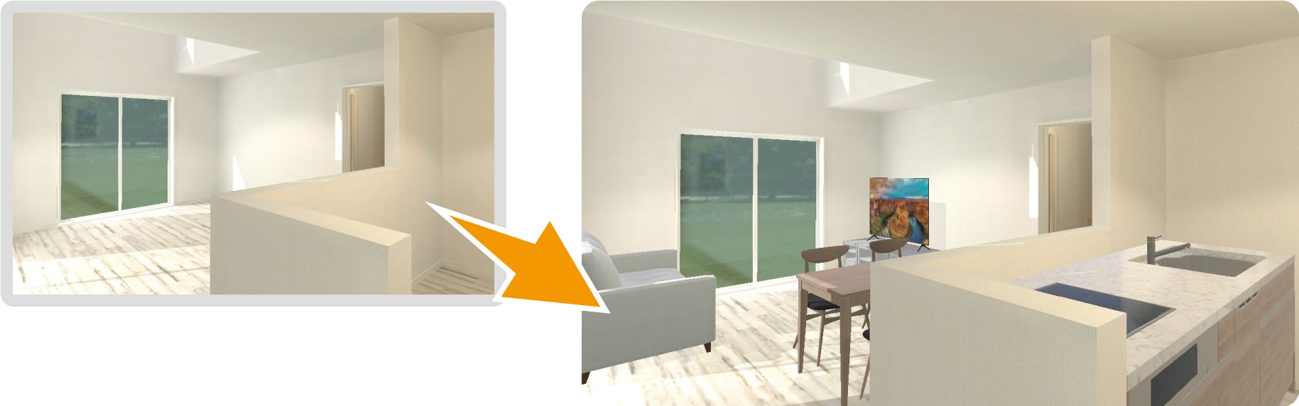 メタバース空間でスピーディな外構提案が可能！『バーチャル ホーム＆ガーデン』をリリースのサブ画像3_室内コーディネート提案のイメージ