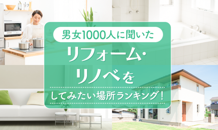 【男女1000人に聞いた】リフォーム・リノベをしてみたい場所ランキング！のメイン画像