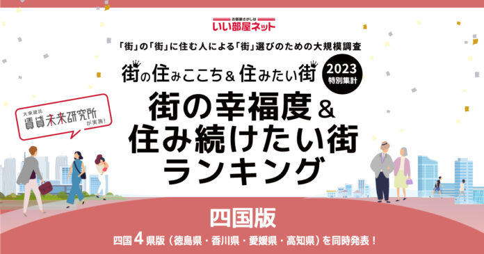 いい部屋ネット「街の幸福度 ＆ 住み続けたい街ランキング２０２３＜徳島県版＞」（街の住みここちランキング特別集計）発表のメイン画像