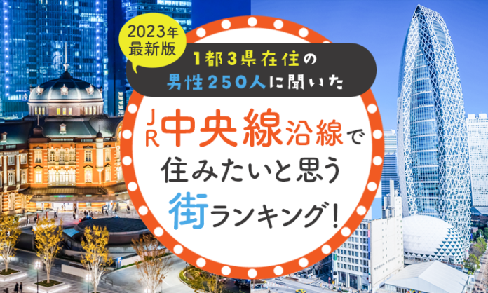 【1都3県在住の男性250人に聞いた】JR中央線沿線で住みたいと思う街ランキング！ 2023年最新版のメイン画像