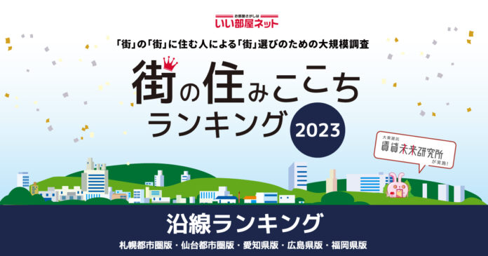 いい部屋ネット「街の住みここち沿線ランキング２０２３＜愛知県版＞」発表のメイン画像