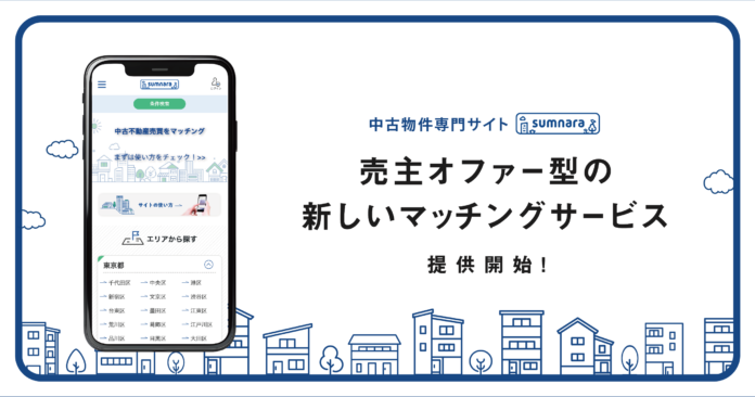 中古物件専門の検索サイト「sumnara」が新しい中古不動産売買のマッチングサービスをリリース。売主自ら買い手を検索しオファーできるのメイン画像