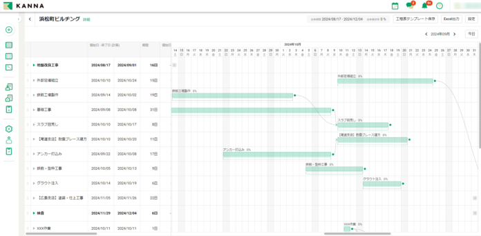 現場DXサービス「KANNA」、工程表に「依存関係」機能を追加のメイン画像