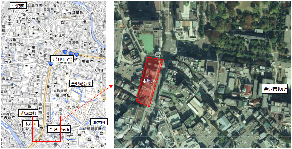 『片町四番組海側地区第一種市街地再開発事業』都市計画決定のお知らせのサブ画像1_この地図は、国土地理院発行の地理院地図（電子国土Web）を一部加工したものを使用しております。