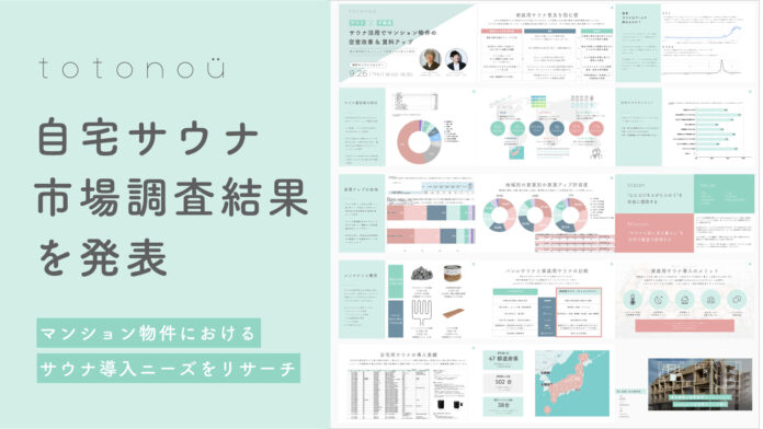 自宅サウナに関する市場調査結果を、totonoüが発表のメイン画像