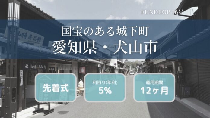 FUNDROP 16号ファンドの運用期間が終了、償還および当初想定利回り5%の分配を完了のメイン画像