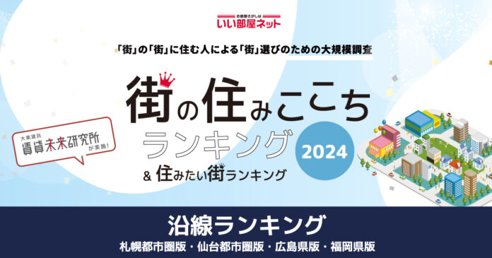 いい部屋ネット「街の住みここち沿線ランキング２０２４＜広島県版＞」発表のメイン画像