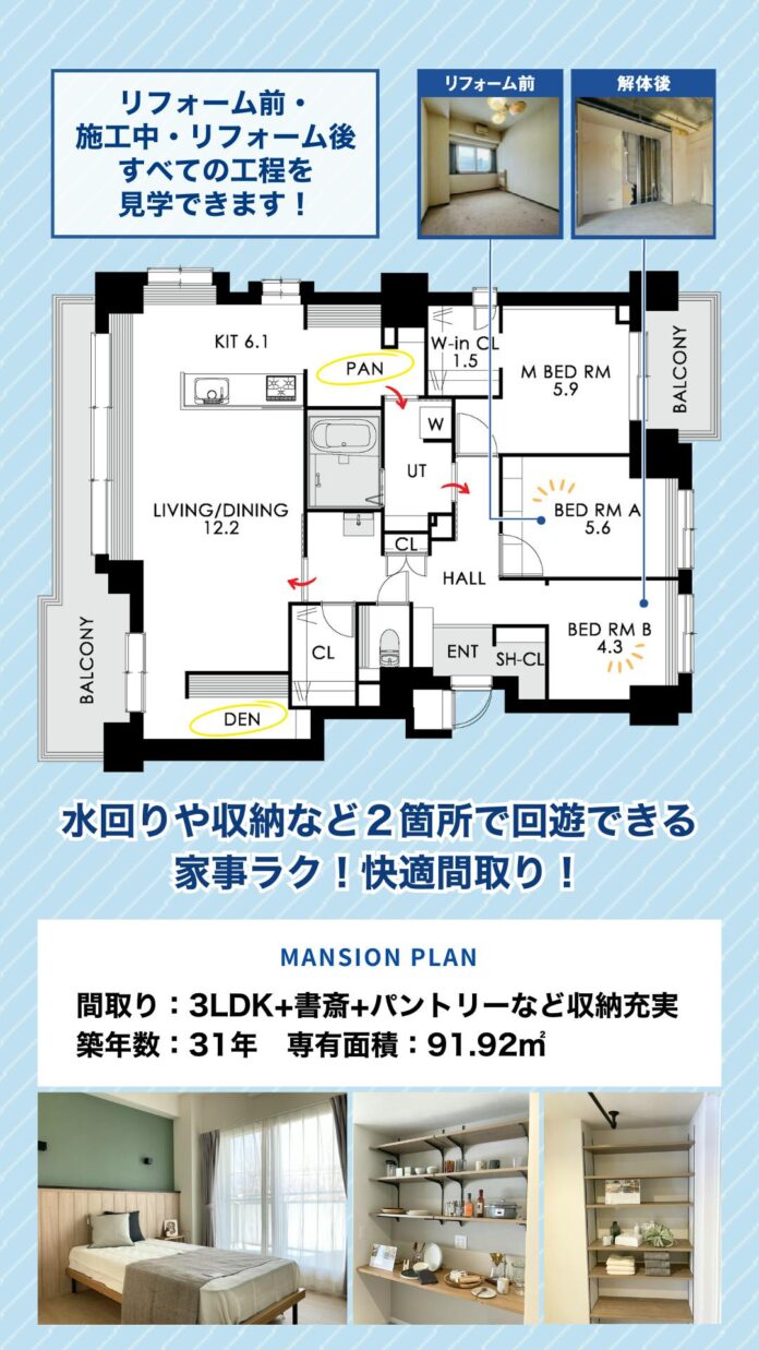 中古×リフォームのリアルを体感！ビフォー・施工中・アフターが見られる体験型モデルルームが札幌にオープンのメイン画像