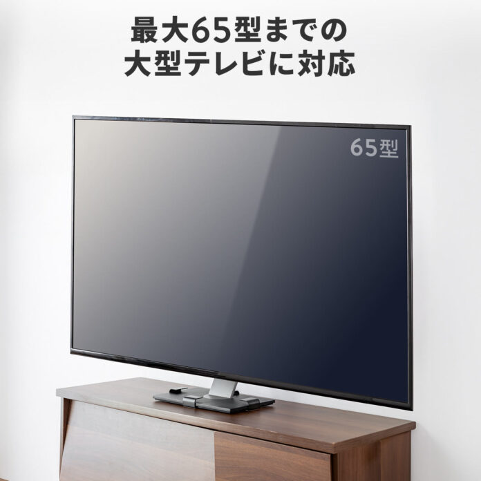 震度6強の耐震試験にクリア！最大65型までのテレビにコの字型の金具で簡単設置ができる転倒防止ストッパーが5月1日に発売を発売のメイン画像