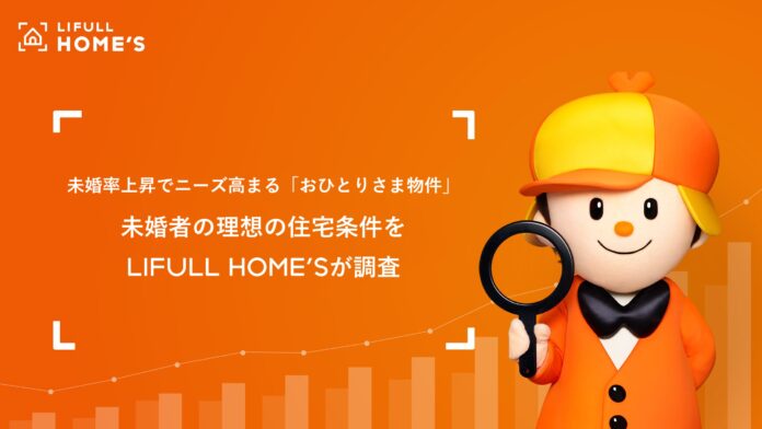 未婚率上昇でニーズ高まる「おひとりさま物件」。未婚者の理想の住宅条件をLIFULL HOME'Sが調査のメイン画像