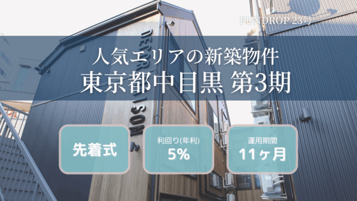 FUNDROP 23号ファンドの運用期間が終了、償還および当初想定利回り5%の分配を完了のメイン画像