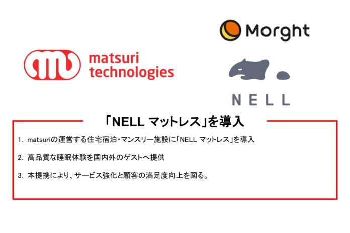 【寝具ブランド「NELL マットレス」を提供する株式会社Morghtと業務提携】宿泊の根幹体験である睡眠の質を底上げのメイン画像