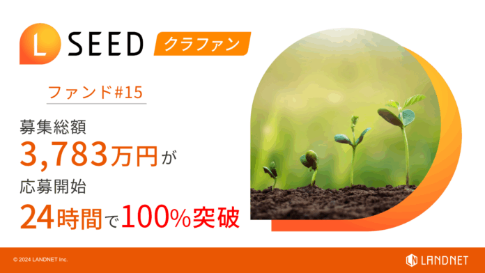 「不動産クラウドファンディング LSEED#15」募集総額 3,783万円　応募開始24時間以内で100%達成！のメイン画像