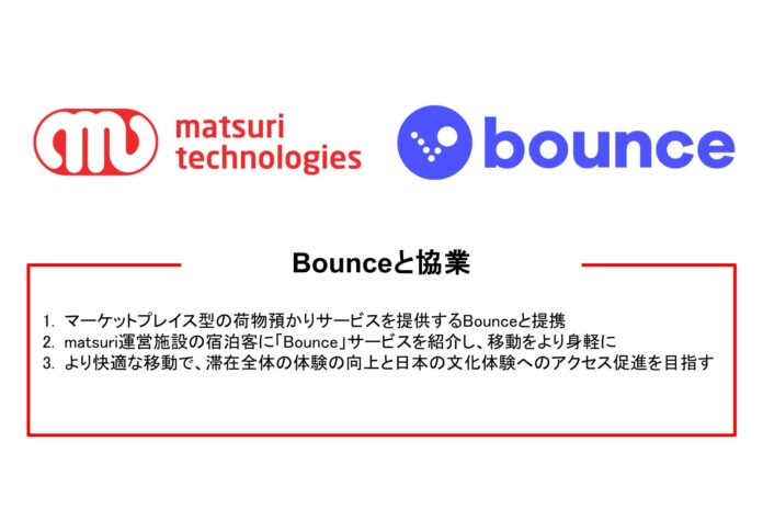 【Bounceと協業】マーケットプレイス型の荷物預かりサービスを提供するBounceと連携し、旅の常識を覆す、次世代のホスピタリティを提供のメイン画像