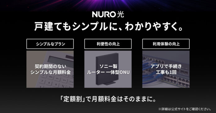 NURO 光、戸建て向けプランを一本化　戸建ても集合住宅もソニー製ONUを提供、契約期間・契約解除料なしのメイン画像