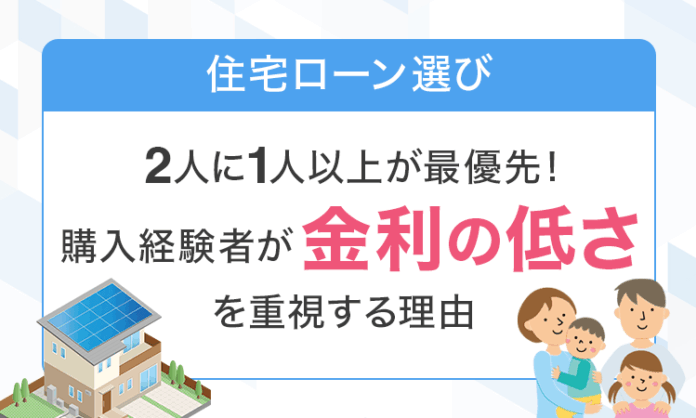【住宅ローン選び】2人に1人以上が最優先！購入経験者が「金利の低さ」を重視する理由のメイン画像