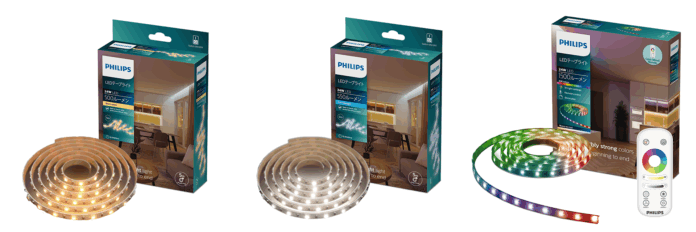 Philips LEDシリーズ初となる「Philips LED テープライト」、電球色／昼光色／マルチカラー（RGBICWW搭載、カラー・電球色～昼光色）の3種を新発売のメイン画像