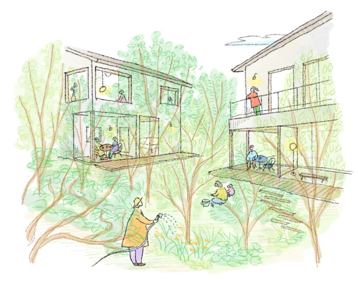 HITOTOWA新事業「ひととわ不動産」が、新たな住宅プロジェクト進行中。コーポラティブ住宅プロジェクト「学園町の杜 木立の家」を開始のメイン画像