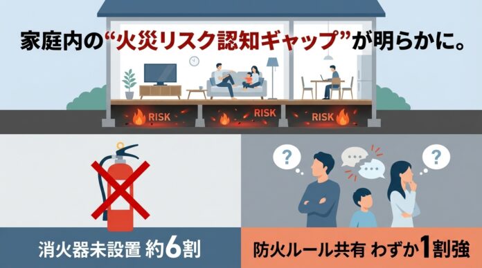 家庭内の“火災リスク認知ギャップ”が明らかに。消火器未設置は約6割、家族での防火ルール共有はわずか1割強。のメイン画像