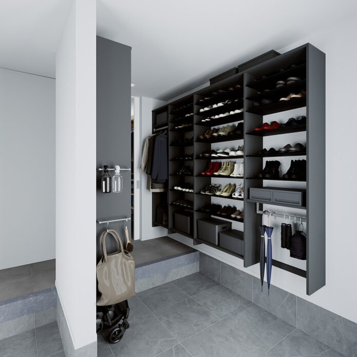 シューズクローク収納「ウォールゼット エノーク2」にトレンドカラーのグレー色を新たにラインナップのメイン画像