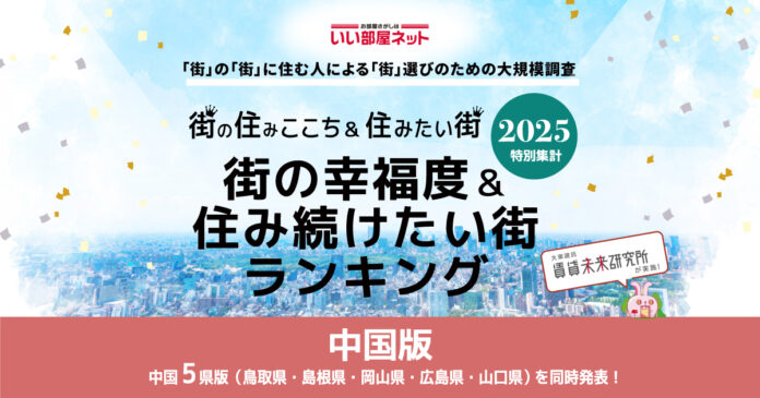 いい部屋ネット　街の幸福度＆住み続けたい街ランキング2025＜広島県版＞のメイン画像
