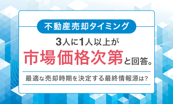 【不動産売却タイミング】3人に1人以上が「市場価格次第」と回答。最適な売却時期を決定する最終情報源は？のメイン画像