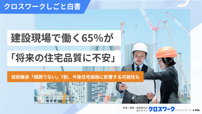 建設現場の65％が「将来の住宅品質に不安」 技術継承「順調でない」7割、今後住宅価格に影響する可能性も【500名調査】のメイン画像