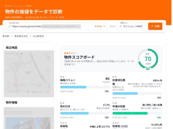 AIが物件市場の「バブル度」を判定する『物件ナビ』リリースのメイン画像