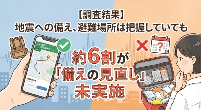 地震への備え、「場所は把握」でも「備えの見直し」は約6割が未実施のメイン画像